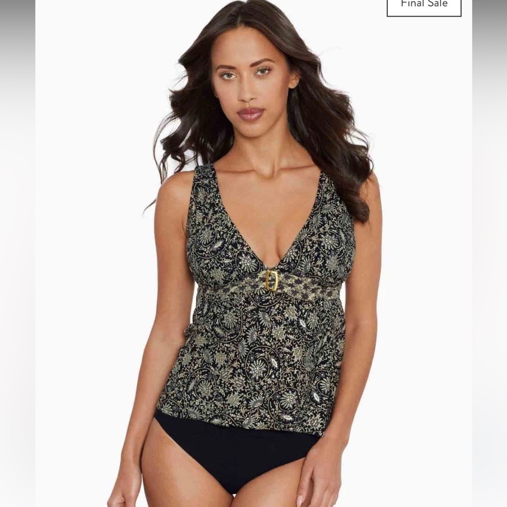 Chic Black and Gold Bikini Top